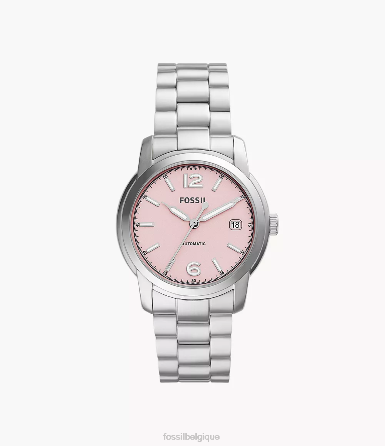 Fossil montre femmes montre automatique en acier inoxydable Heritage argenté 8V460470