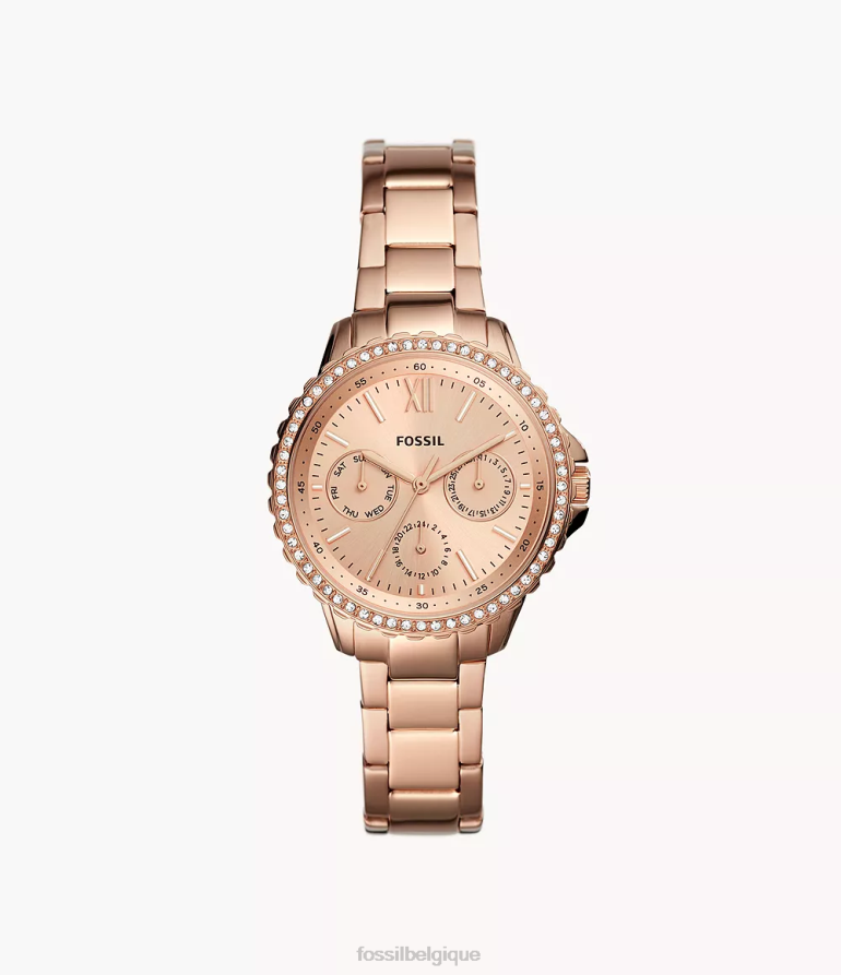 Fossil montre femmes montre izzy multifonction en acier inoxydable ton doré rose 8V4604116
