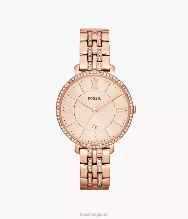 Fossil montre femmes montre jacqueline en acier inoxydable ton rose 8V4604111