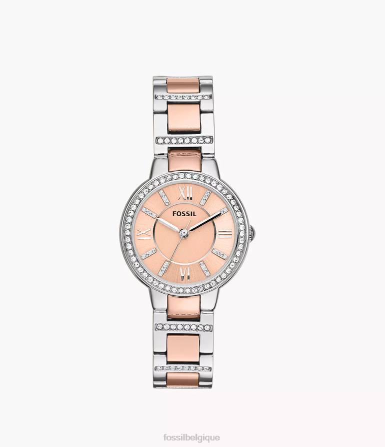 Fossil montre femmes montre virginie en acier inoxydable deux tons 8V4604117