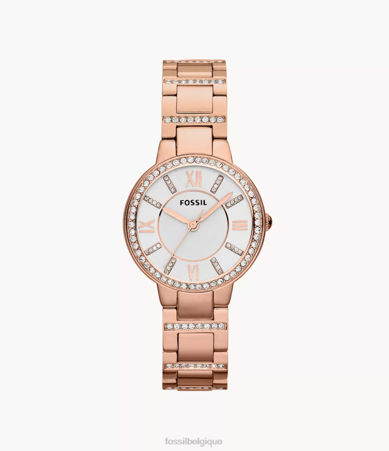 Fossil montre femmes montre virginie en acier inoxydable ton rose 8V4604118
