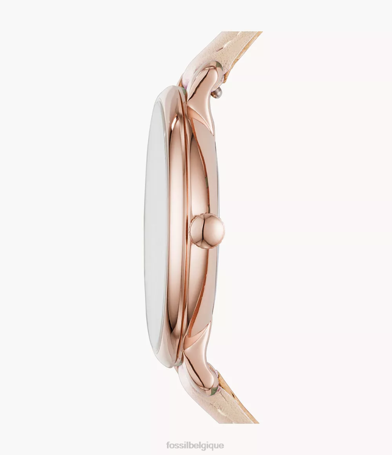 Fossil montre femmes montre en cuir à trois aiguilles et date Jacqueline rougir 8V460496