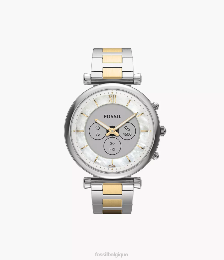 Fossil montre femmes montre intelligente hybride Carlie Gen 6 en acier inoxydable deux tons 8V460412