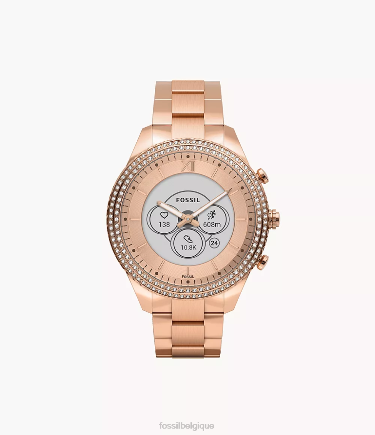 Fossil montre femmes montre intelligente hybride Stella Gen 6 en acier inoxydable ton doré rose 8V460417