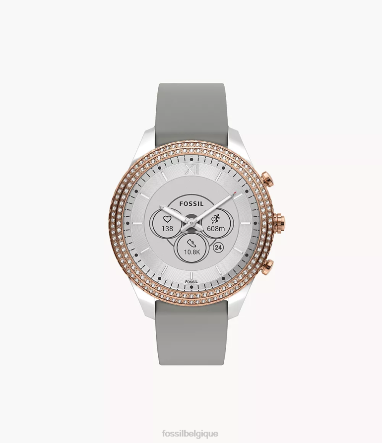 Fossil montre femmes montre intelligente hybride Stella Gen 6 en silicone gris 8V4604256