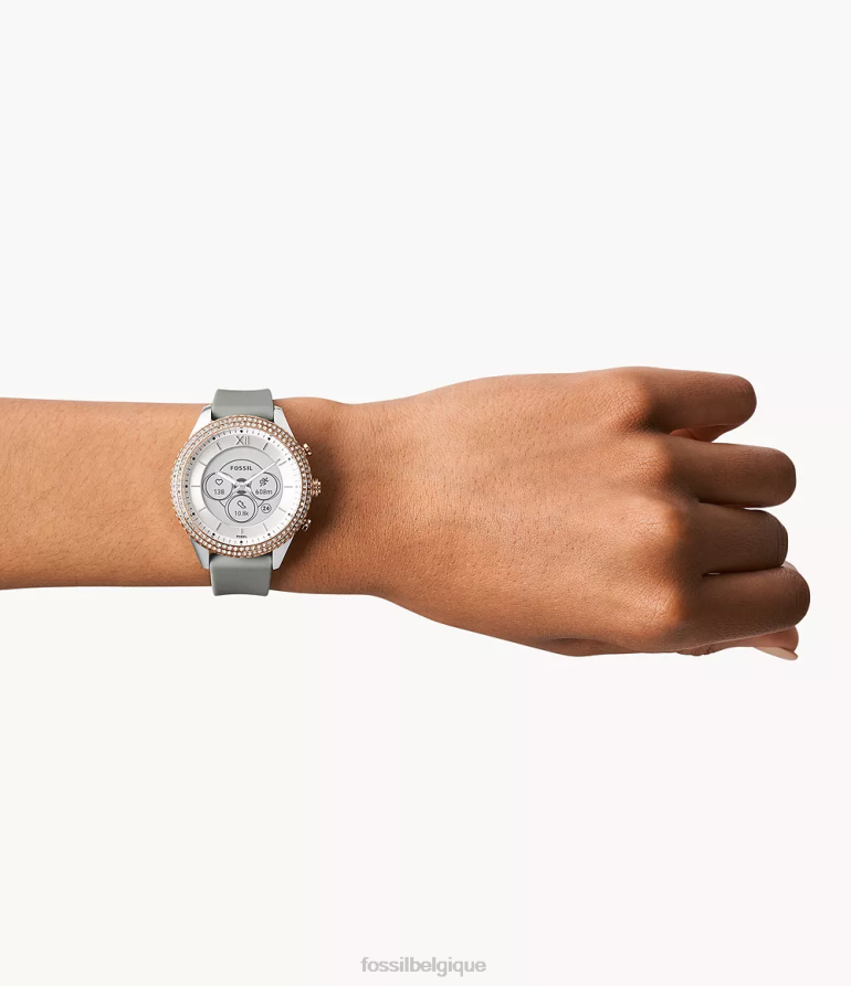 Fossil montre femmes montre intelligente hybride Stella Gen 6 en silicone gris 8V4604256