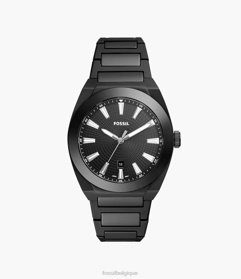Fossil montre Hommes montre en céramique à trois aiguilles et date everett noir 8V46041600