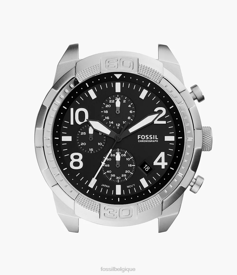 Fossil montre Hommes boîtier de montre en acier inoxydable chronographe bronson argenté 8V46041390