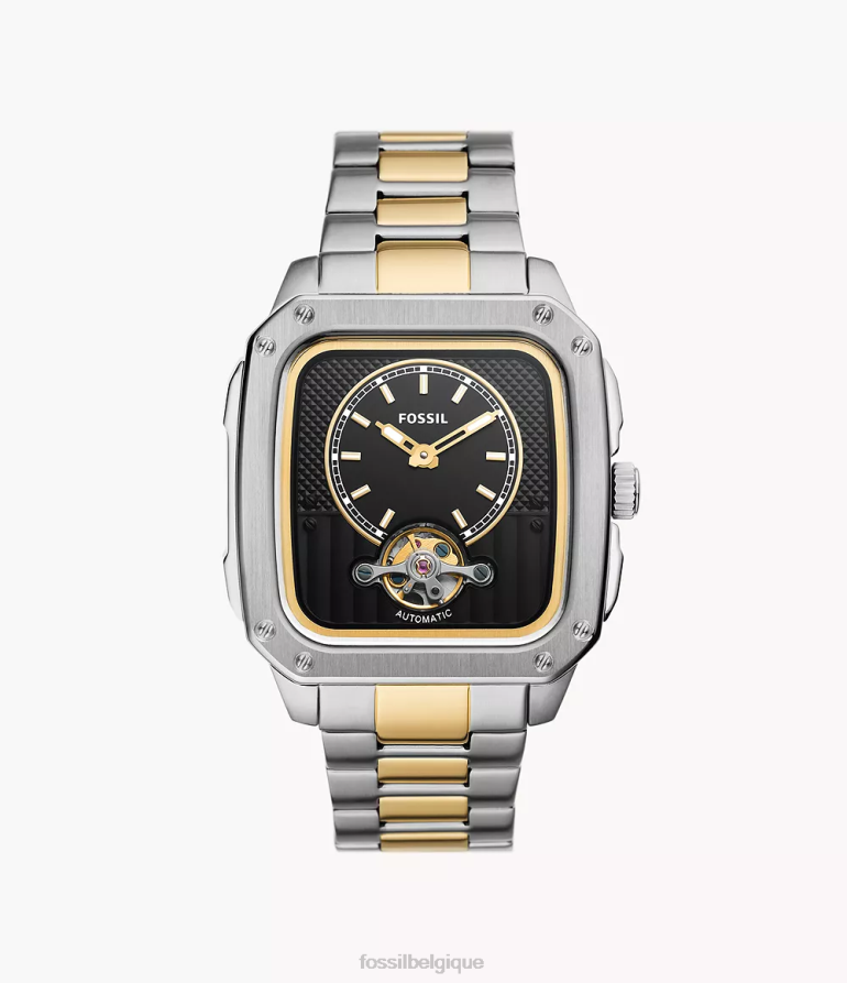Fossil montre Hommes montre automatique en acier inoxydable avec inscription deux tons 8V46041383