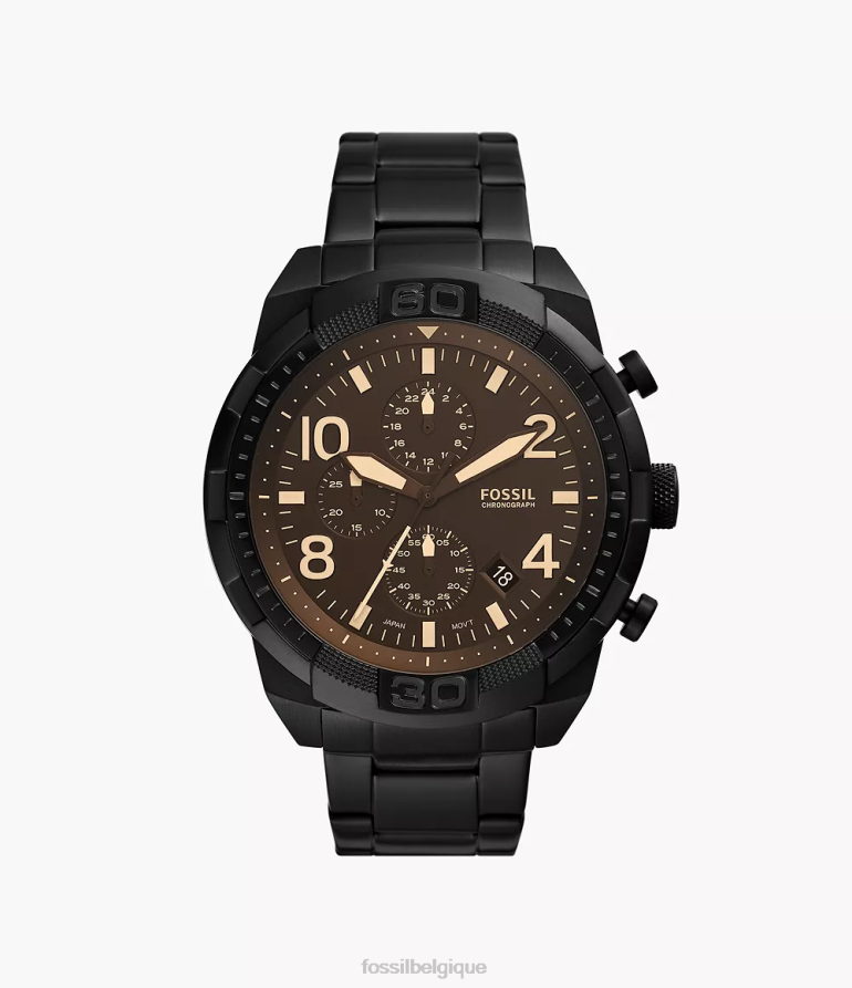Fossil montre Hommes montre chronographe bronson en acier inoxydable noir 8V46041342