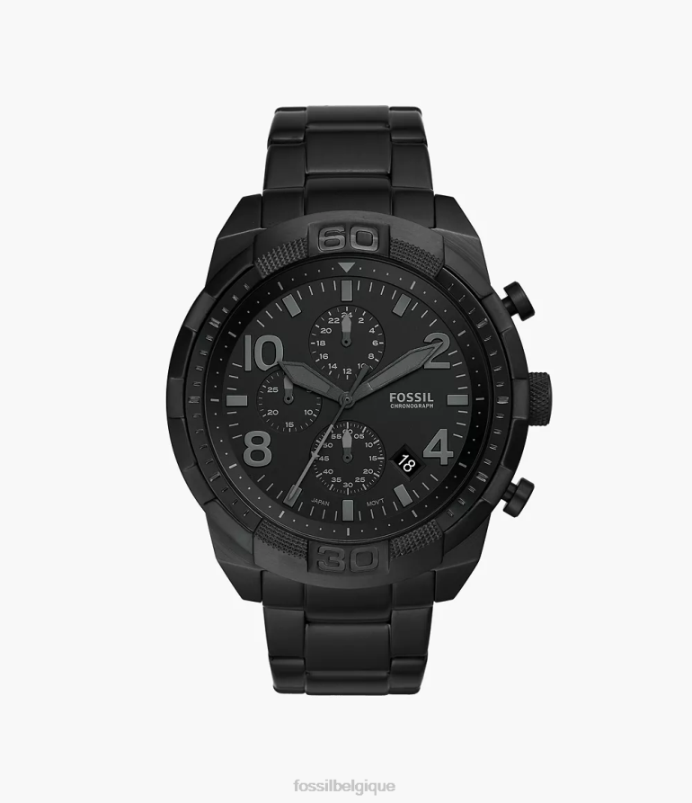 Fossil montre Hommes montre chronographe bronson en acier inoxydable noir 8V46041367