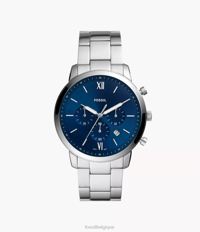 Fossil montre Hommes montre chronographe neutre en acier inoxydable argenté 8V46041343