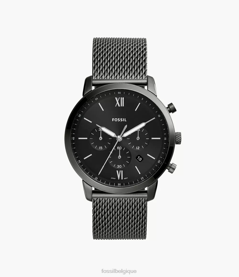 Fossil montre Hommes montre à mailles en acier inoxydable chronographe neutre fumée 8V46041371