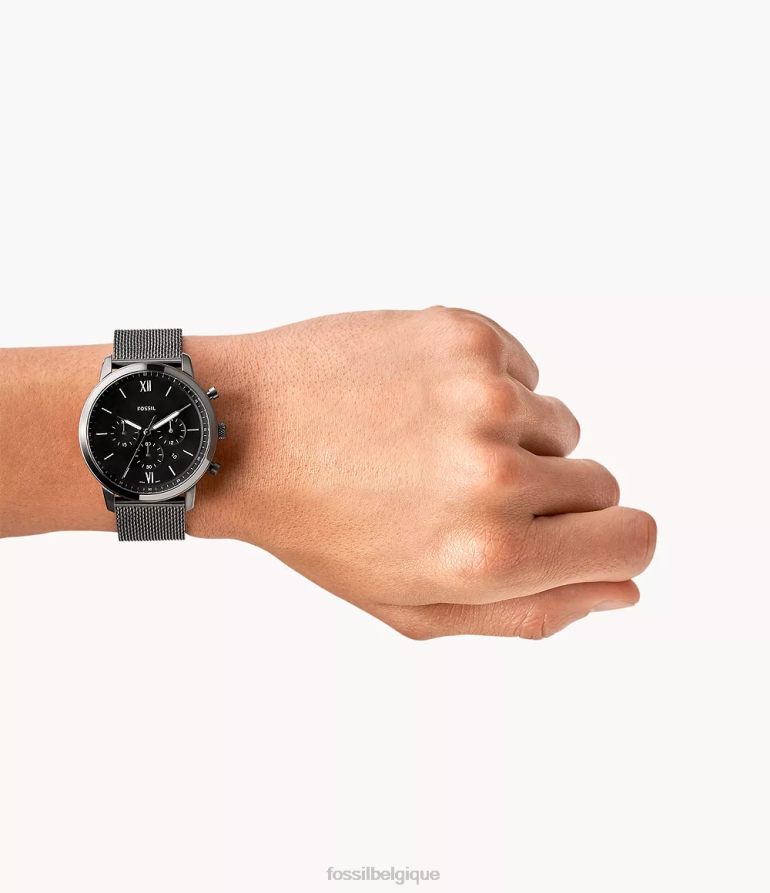 Fossil montre Hommes montre à mailles en acier inoxydable chronographe neutre fumée 8V46041371