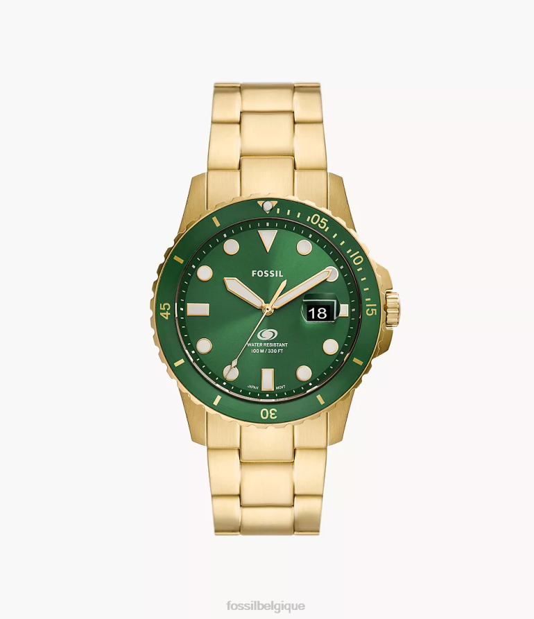 Fossil montre Hommes montre à trois aiguilles et date en acier inoxydable bleu 8V46041350