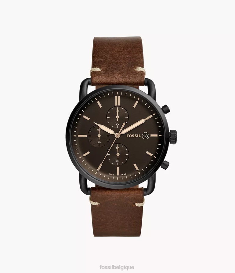 Fossil montre Hommes la montre en cuir chronographe de banlieue brun 8V46041607