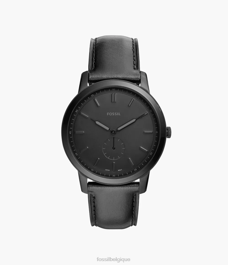 Fossil montre Hommes la montre minimaliste en cuir à deux aiguilles noir 8V46041399