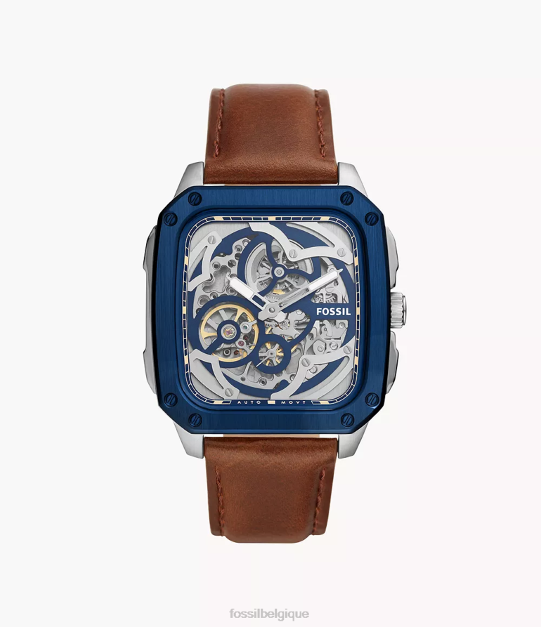 Fossil montre Hommes montre en cuir automatique à inscription brun 8V46041428
