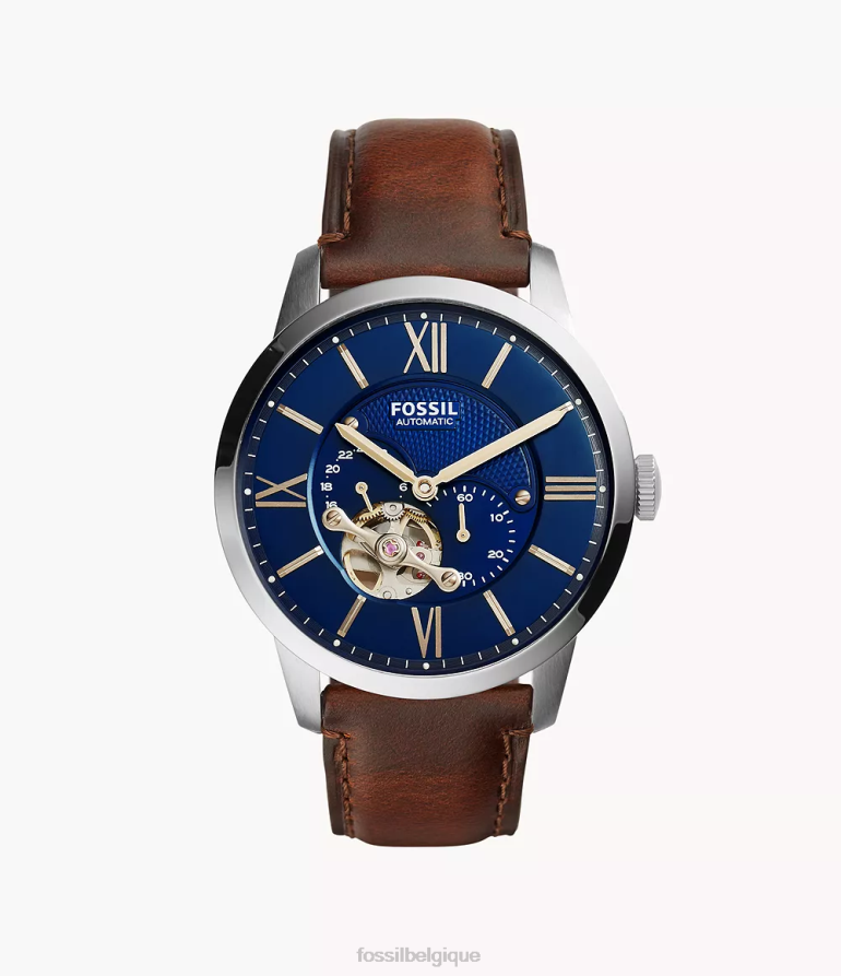 Fossil montre Hommes montre en cuir automatique townsman brun 8V46041422