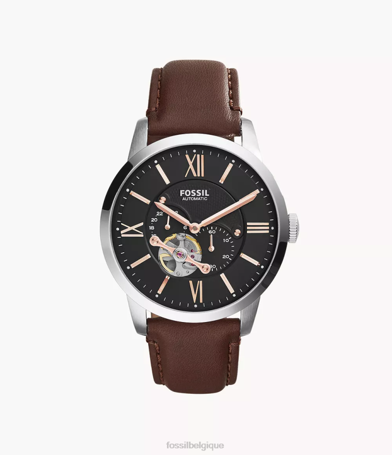 Fossil montre Hommes montre en cuir automatique townsman brun 8V46041455