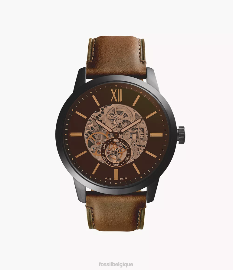 Fossil montre Hommes montre en cuir automatique townsman de 48 mm brun 8V46041448