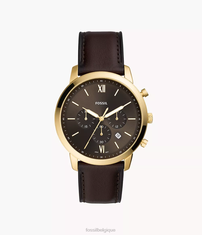 Fossil montre Hommes montre en cuir chronographe neutre brun 8V46041416