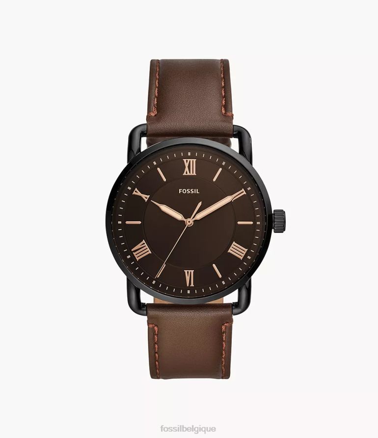 Fossil montre Hommes montre en cuir à trois aiguilles Copeland de 42 mm brun 8V46041426