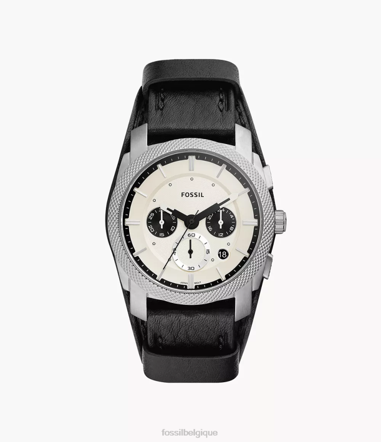 Fossil montre Hommes montre en cuir véritable avec chronographe machine noir 8V46041458