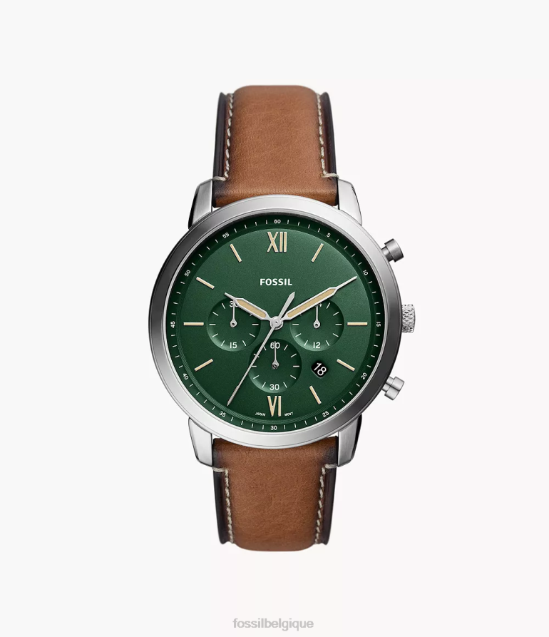 Fossil montre Hommes montre neutra chronographe en cuir véritable bronzer 8V46041410