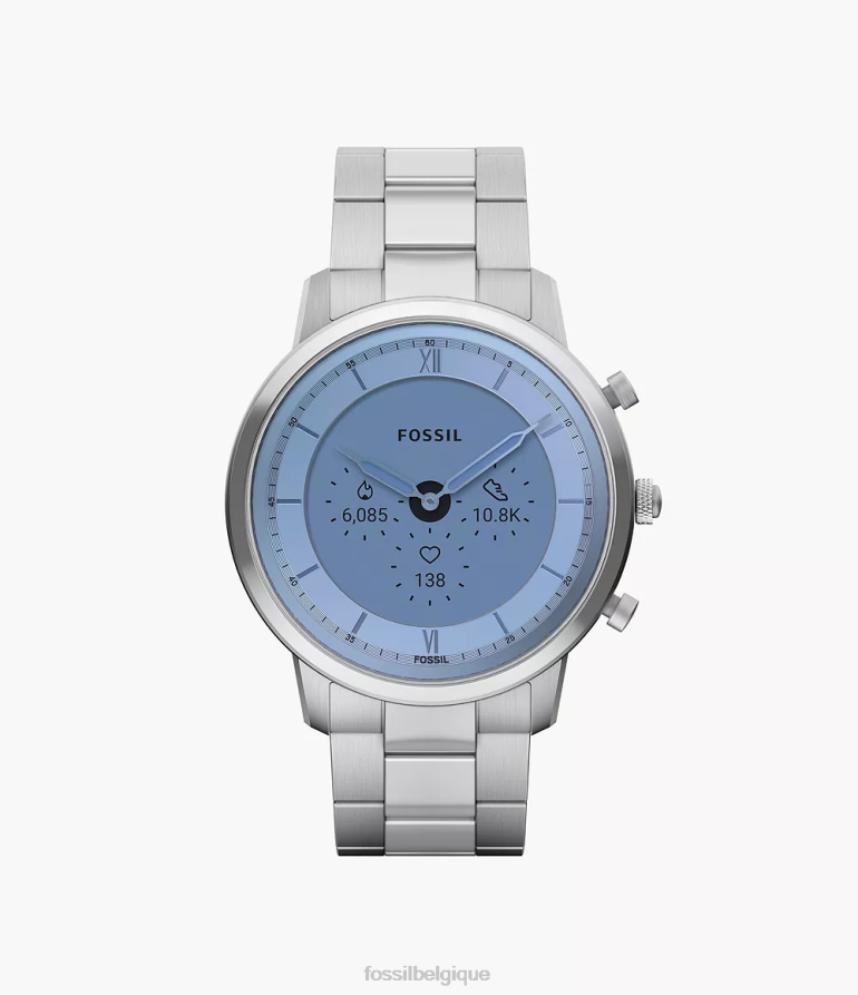 Fossil montre Hommes montre intelligente hybride Neutra Gen 6 en acier inoxydable argent 8V46041333