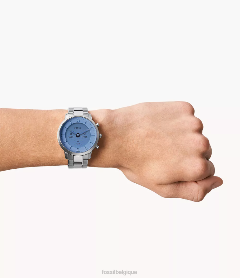 Fossil montre Hommes montre intelligente hybride Neutra Gen 6 en acier inoxydable argent 8V46041333