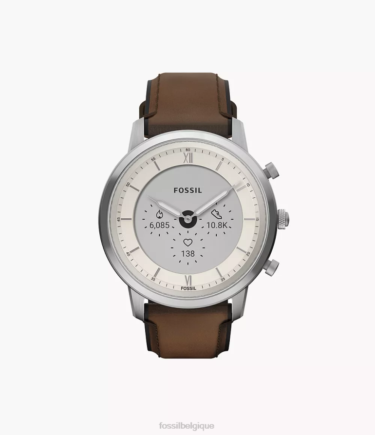 Fossil montre Hommes montre intelligente hybride Neutra Gen 6 en cuir brun moyen 8V46041332