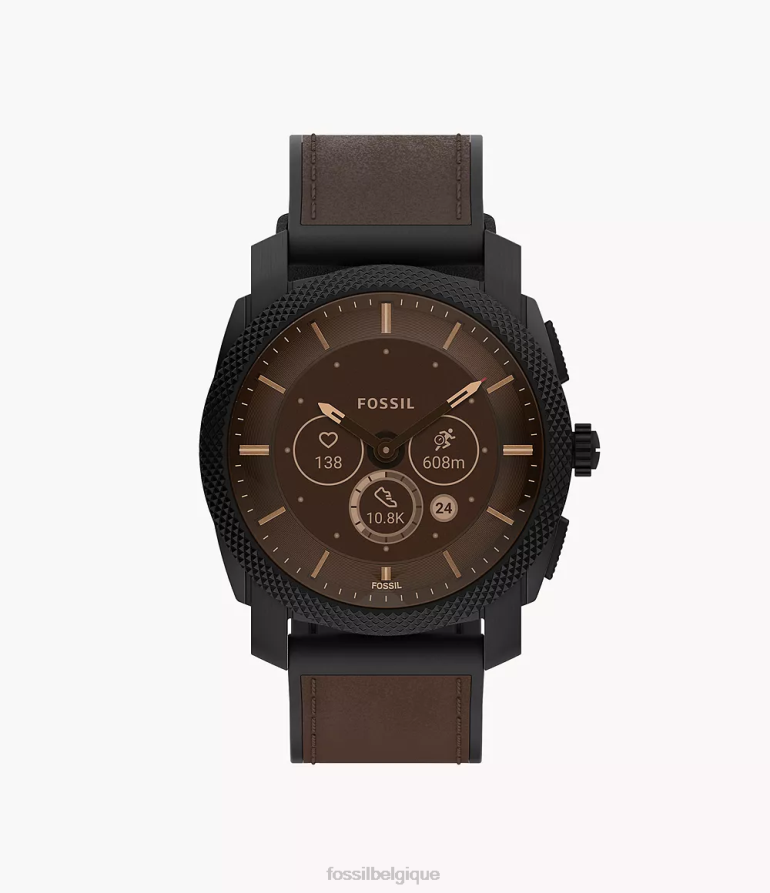 Fossil montre Hommes montre intelligente hybride machine gen 6 en cuir marron foncé 8V46041334