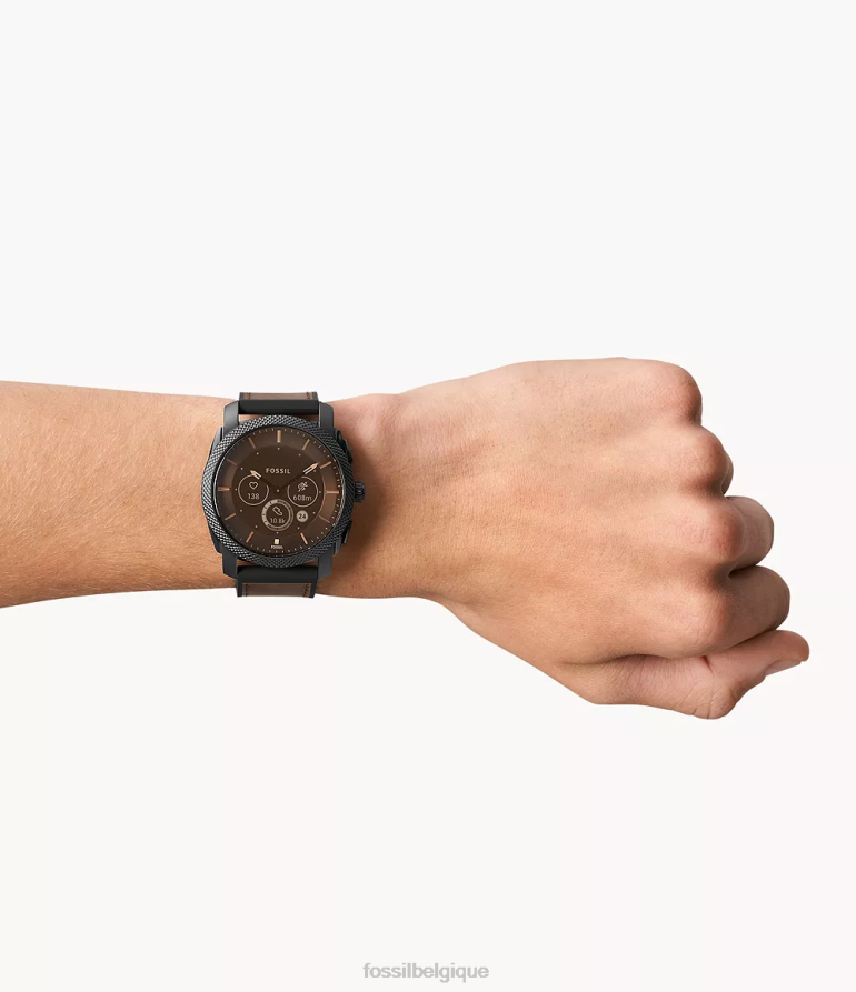 Fossil montre Hommes montre intelligente hybride machine gen 6 en cuir marron foncé 8V46041334