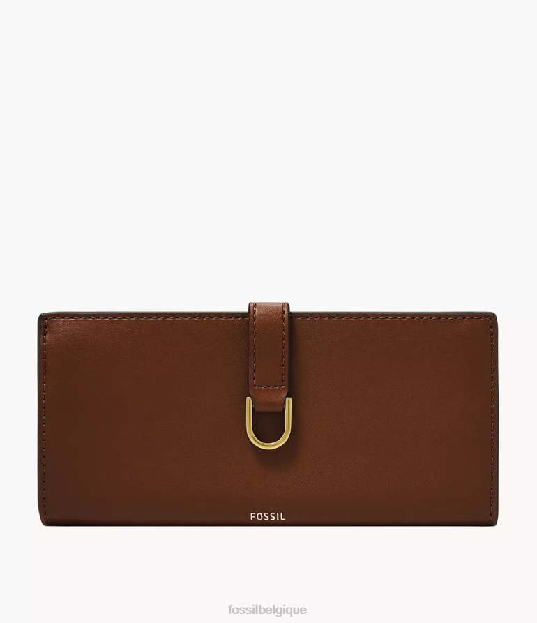 Fossil portefeuille femmes Kier - Pochette à languette en cuir cactus brun 8V4604811