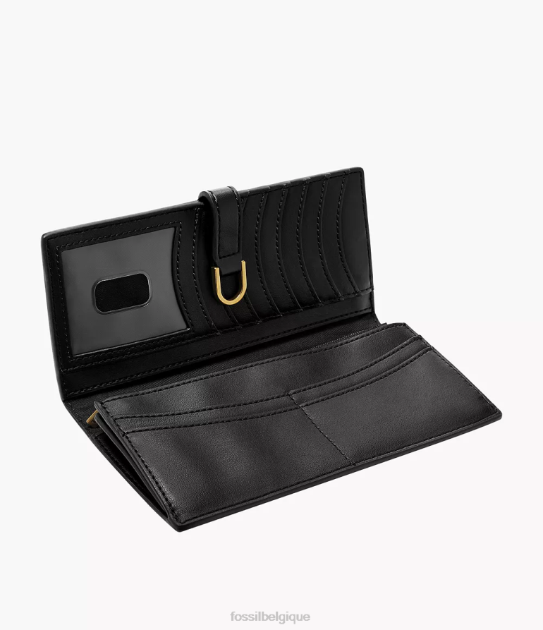 Fossil portefeuille femmes Kier - Pochette à languette en cuir cactus noir 8V4604816