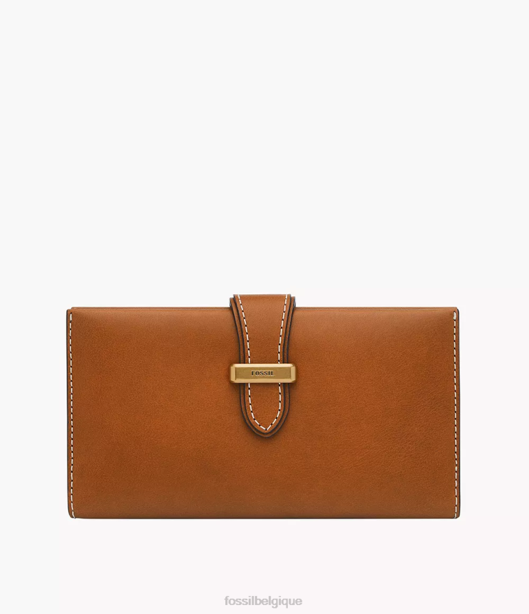 Fossil portefeuille femmes pochette à languette Tremont Cognac 8V4604809
