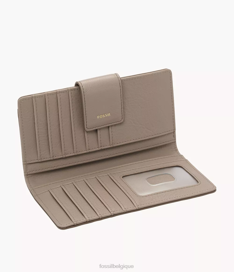 Fossil portefeuille femmes pochette à languette rfid logan gris 8V4604893