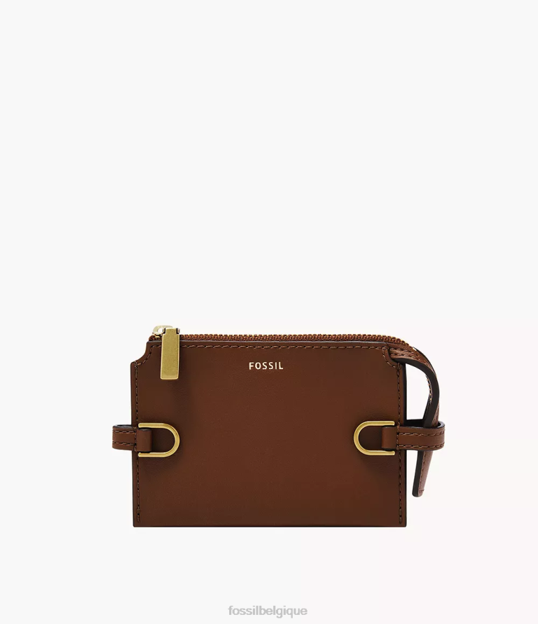 Fossil portefeuille femmes porte-cartes en cuir kier cactus brun 8V4604771