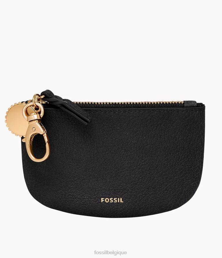 Fossil portefeuille femmes pochette zippée Polly noir 8V4604757