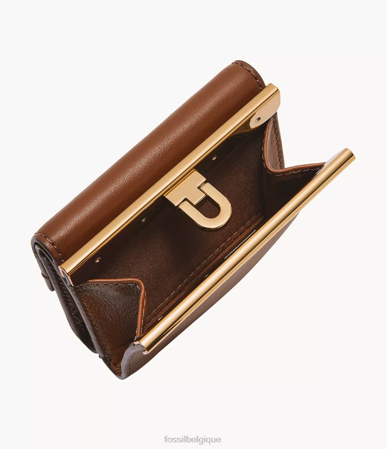 Fossil portefeuille femmes Penrose à trois volets brun 8V4604779