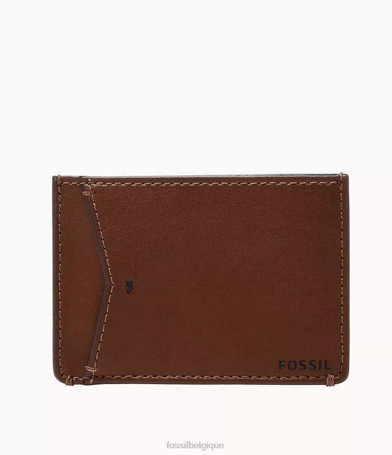 Fossil portefeuille Hommes porte-cartes en cuir cactus Joshua brun 8V46041737