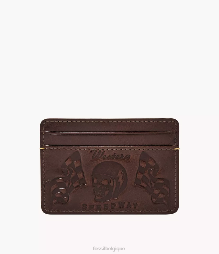Fossil portefeuille Hommes étui à cartes Bronson marron foncé 8V46041735