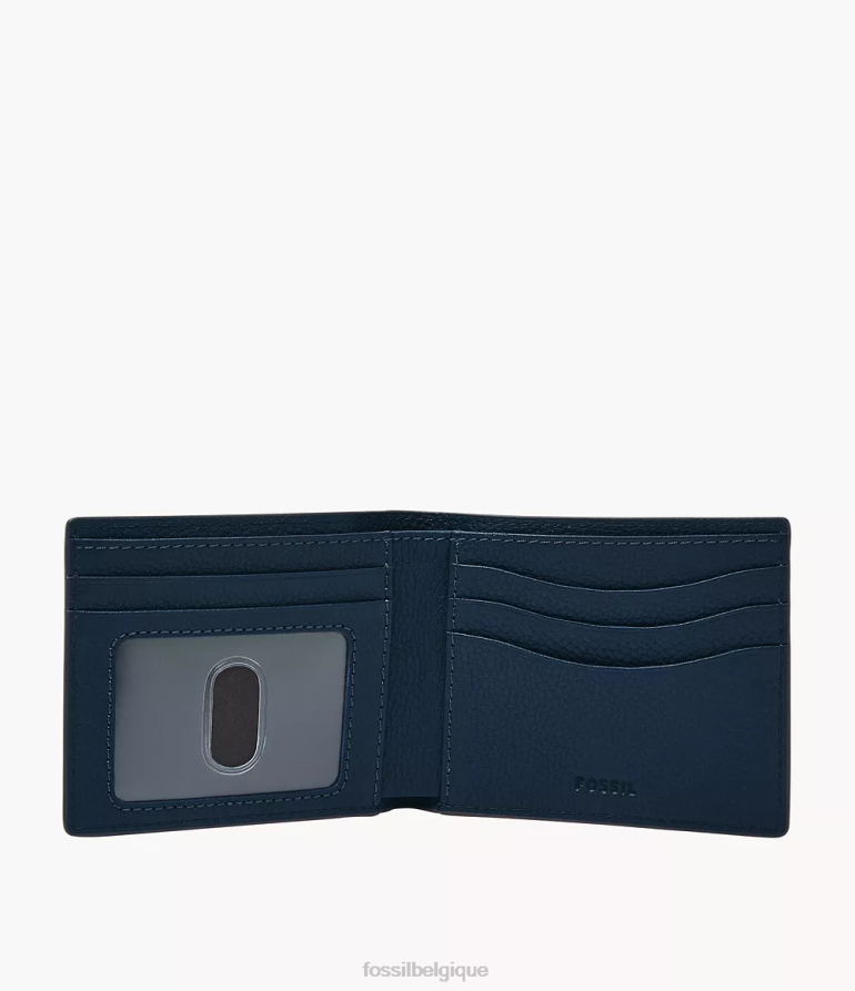 Fossil portefeuille Hommes Anderson à deux volets marine 8V46041681