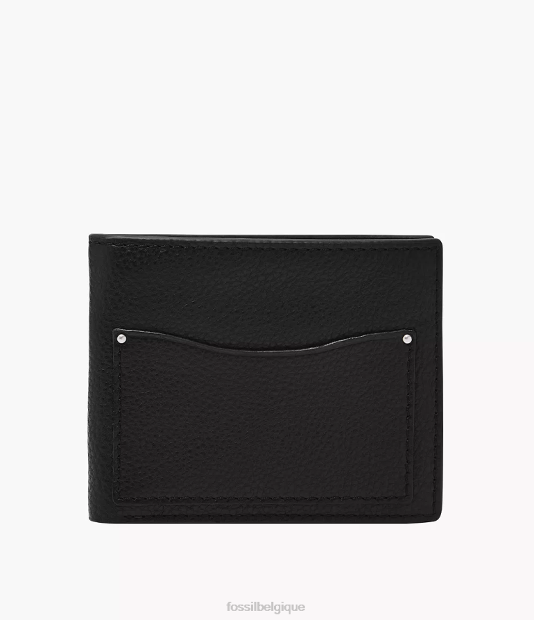 Fossil portefeuille Hommes Anderson à deux volets noir 8V46041693