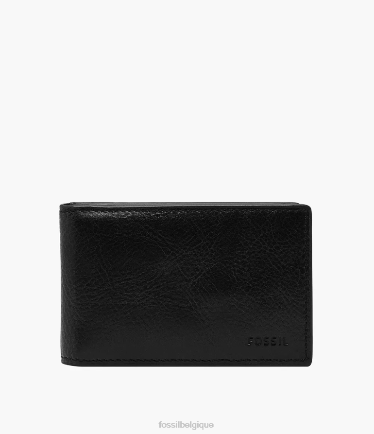 Fossil portefeuille Hommes Andrew poche avant à deux volets noir 8V46041694