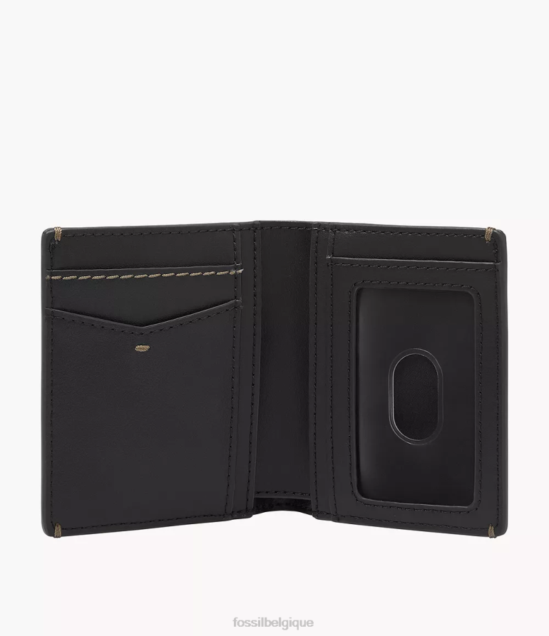 Fossil portefeuille Hommes Portefeuille avec poche avant en cuir cactus Joshua noir 8V46041686