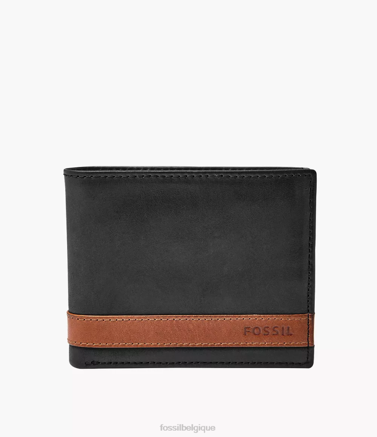 Fossil portefeuille Hommes Quinn Flip ID à deux volets noir 8V46041660
