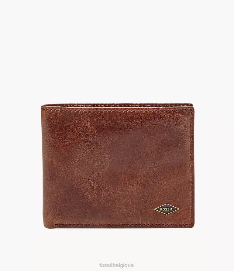 Fossil portefeuille Hommes Ryan RFID Flip ID à deux volets brun 8V46041665