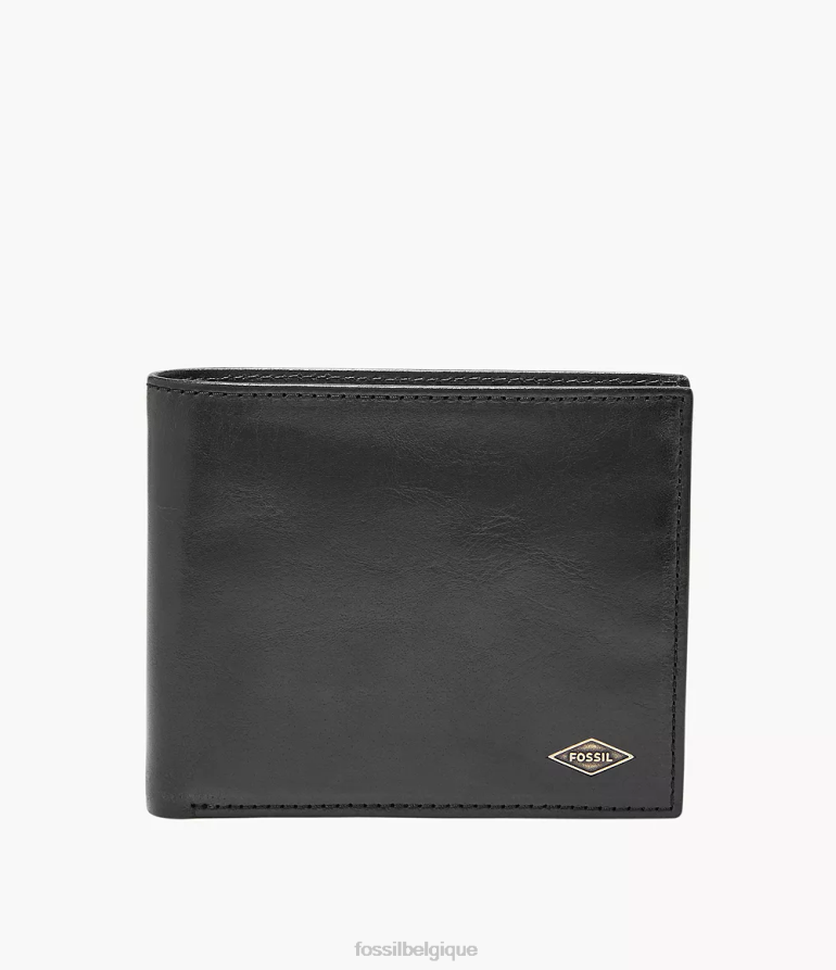 Fossil portefeuille Hommes Ryan RFID grande poche à monnaie à deux volets noir 8V46041674